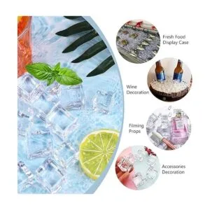 Cubos de hielo cuadrados triturados falsos de diamantes de_7