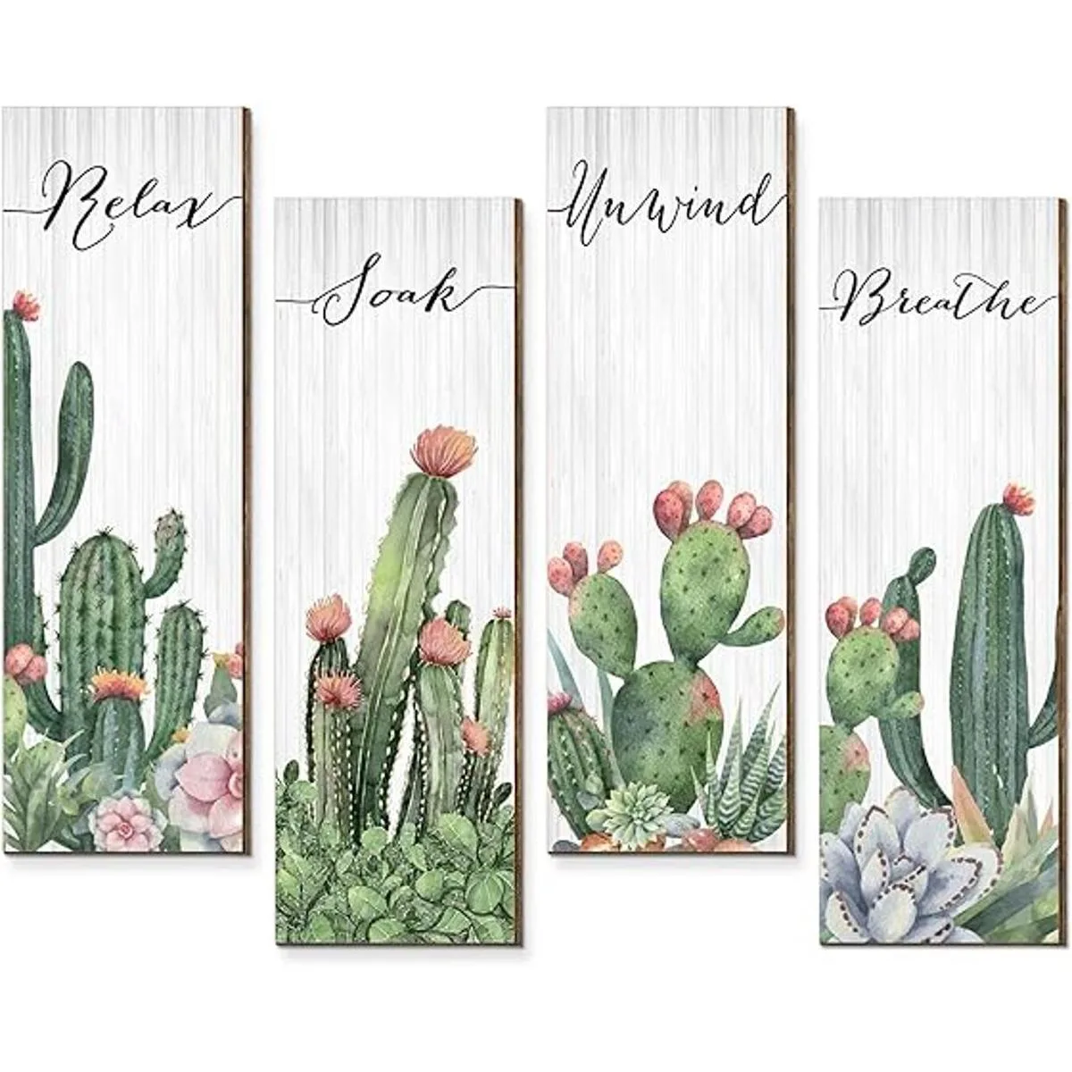 4 piezas de letrero de cactus para decoración de pared de_1