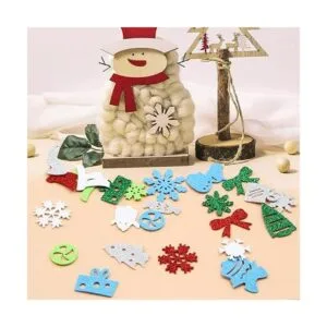 500 calcomanías de espuma con purpurina de Navidad para_7