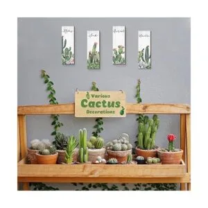 4 piezas de letrero de cactus para decoración de pared de_3