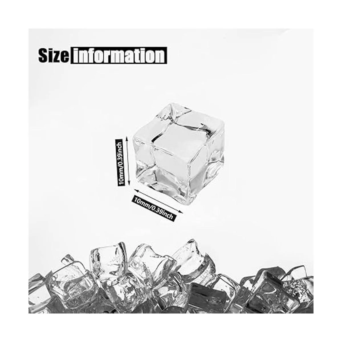 Cubos de hielo cuadrados triturados falsos de diamantes de_4