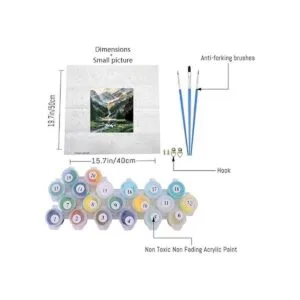Pintura por números de montañas en cascada para pintar_6