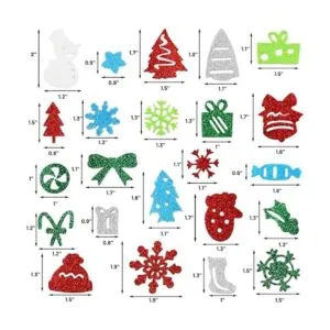 500 calcomanías de espuma con purpurina de Navidad para_4