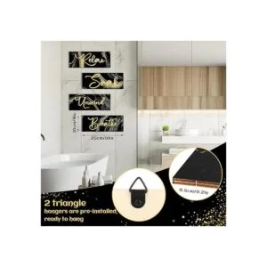 4 piezas de decoración de pared de baño arte de pared_3