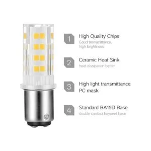 Paquete de 2 bombillas para máquina de coser BA15D de_3