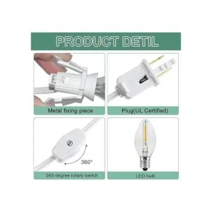 2 juegos de cable de accesorios con una bombilla LED_3