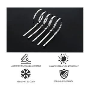 Bridas de metal de 11.8 pulgadas 100 unidades de acero_3