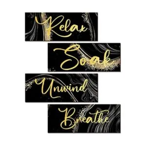 4 piezas de decoración de pared de baño arte de pared_1