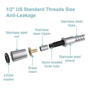 OFFO Manguera de ducha manguera de bidé de 48 pulgadas_4