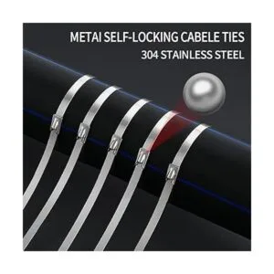 Bridas de metal de 11.8 pulgadas 100 unidades de acero_2