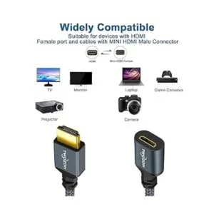 Twozoh Cable adaptador HDMI macho a mini HDMI hembra_3