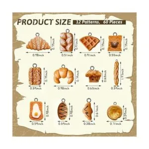 60 piezas hechas a mano de simulación de pan tostado_2