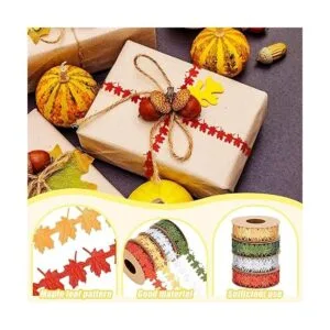 4 rollos de cinta de hoja de arce de Acción de Gracias de_5