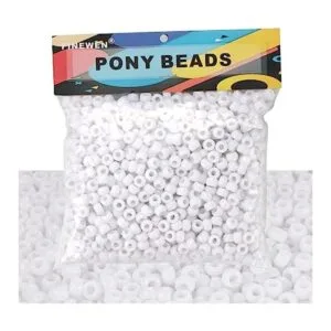Cuentas de poni blancas 1200 cuentas de cabello de 0.236_1