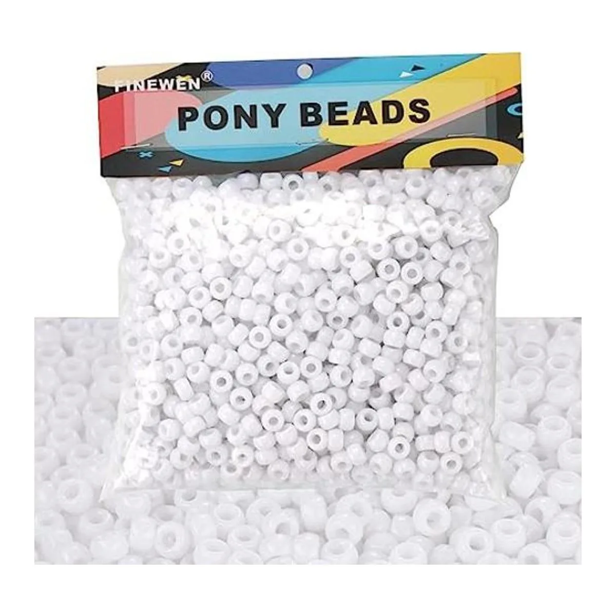 Cuentas de poni blancas 1200 cuentas de cabello de 0.236_1