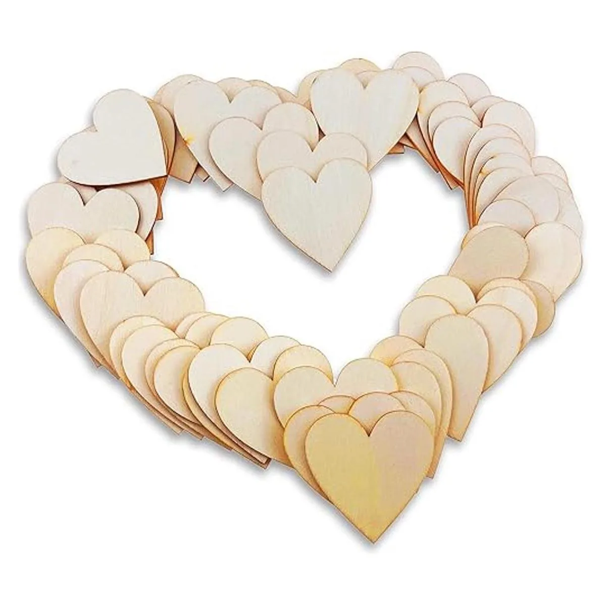 Akusety Juego de 100 discos de madera sin acabar con_1