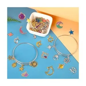 SANNIX 120 dijes mixtos de sol y estrella luna para_5