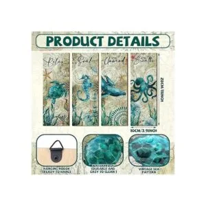 4 piezas de decoración de baño oceánico letrero rústico_3