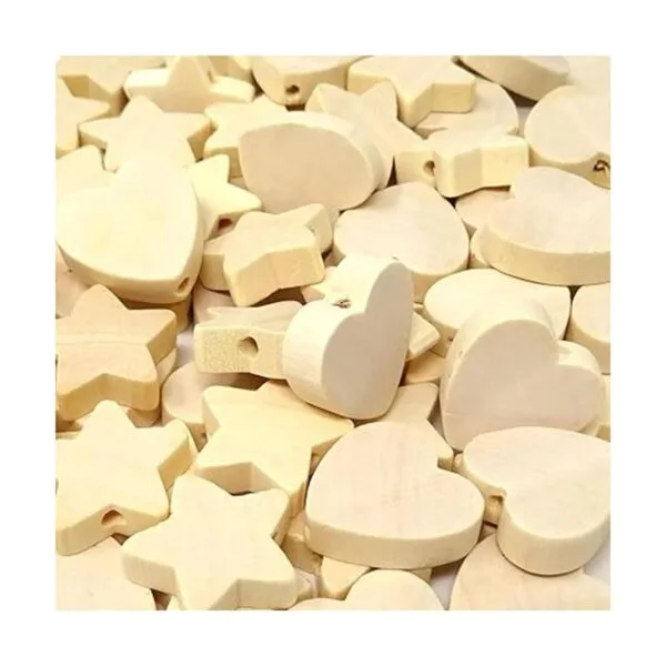 Honbay 100 cuentas espaciadoras de madera sin terminar con_5