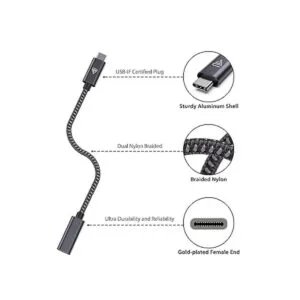 Faracent Cable de extensión USB tipo C corto 1.5 pies_2