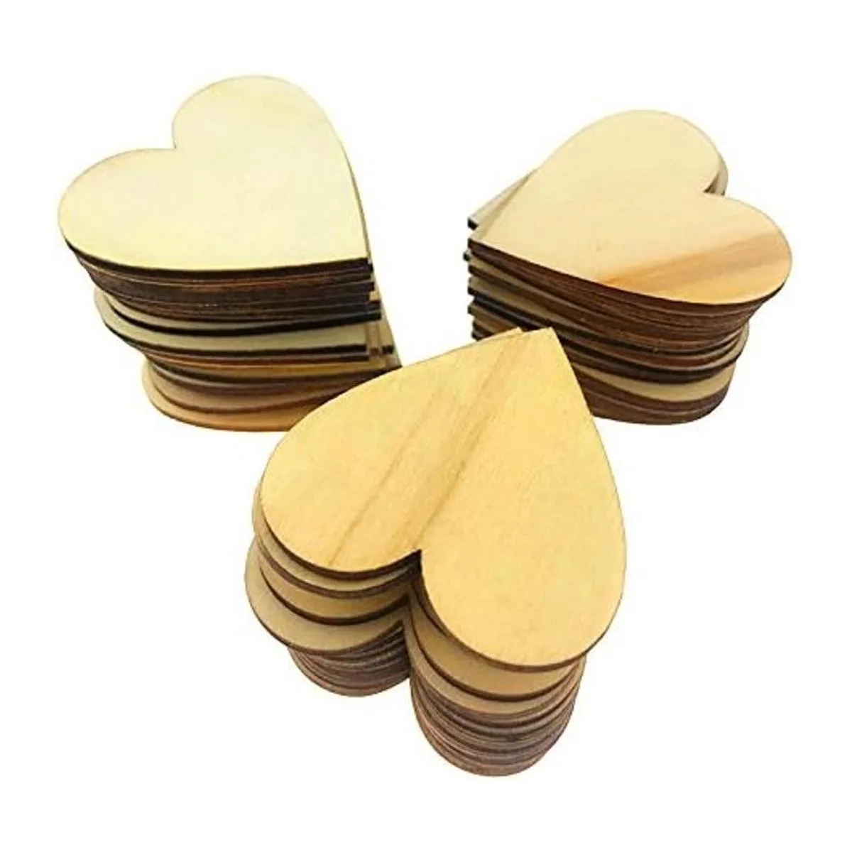 Akusety Juego de 100 discos de madera sin acabar con_3