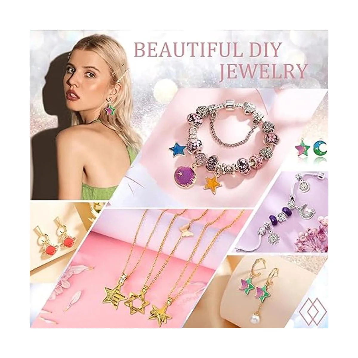 SANNIX 120 dijes mixtos de sol y estrella luna para_6