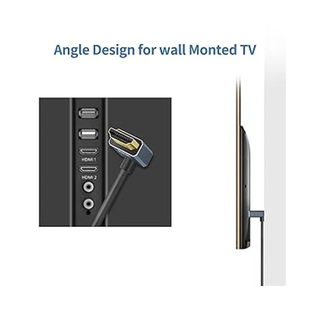 Twozoh Cable HDMI flexible a HDMI en ángulo hacia abajo de_4