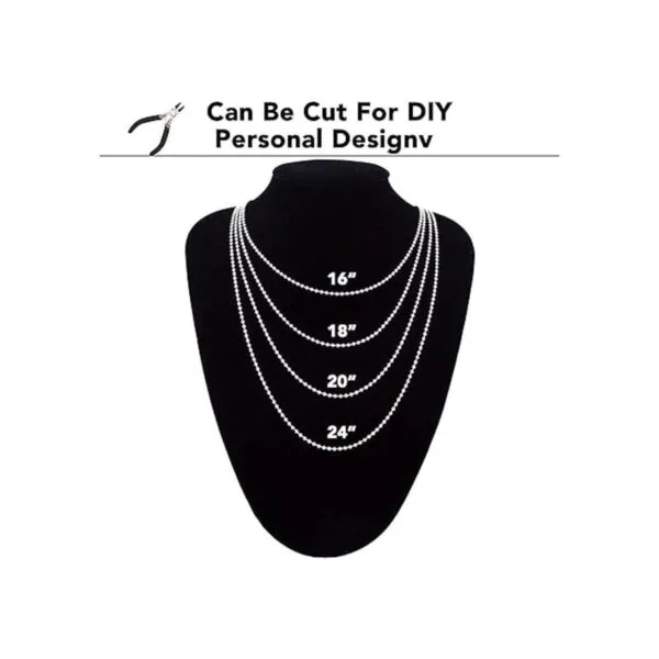 Collar cadena de bolas chapado en níquel KinHom 24_6