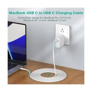 Cable de carga USB C a USB C de 10 pies cable compatible_2