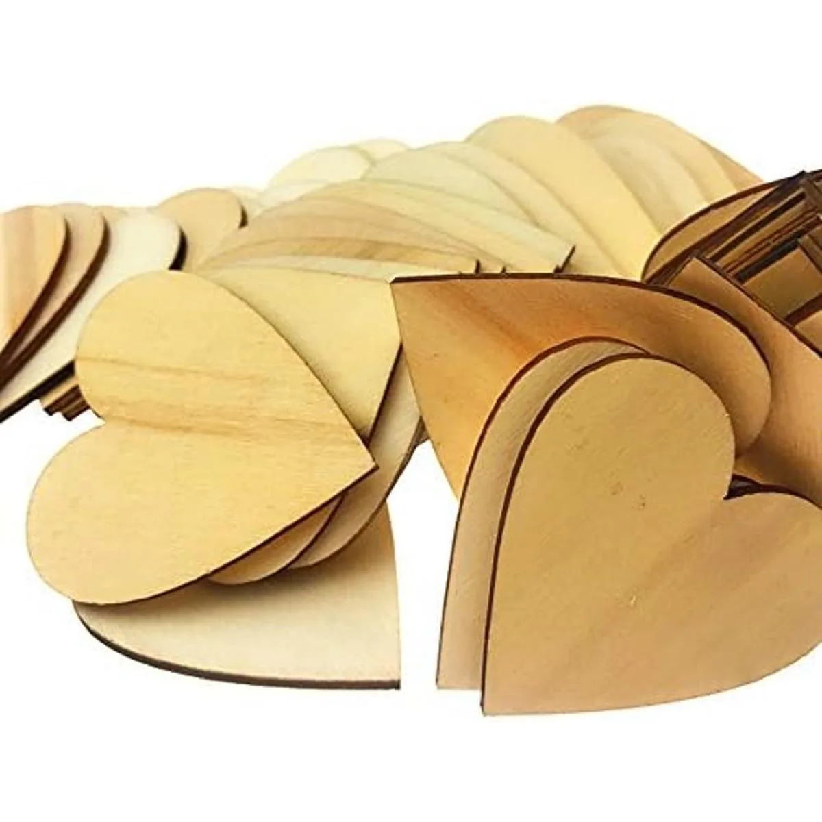 Akusety Juego de 100 discos de madera sin acabar con_5