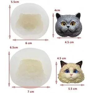 Set of 2 Pet Cat Silicone Resin Molds British Shorthair_2