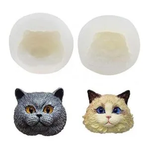 Set of 2 Pet Cat Silicone Resin Molds British Shorthair_1