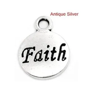 JGFinds Faith Message Charms tono plateado paquete de_4