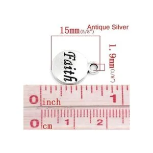 JGFinds Faith Message Charms tono plateado paquete de_2