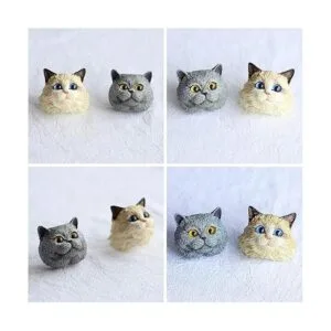 Set of 2 Pet Cat Silicone Resin Molds British Shorthair_7