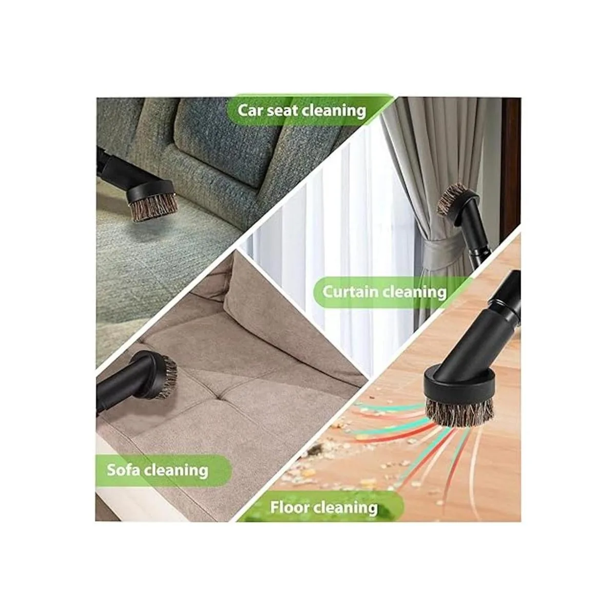 Juego de 2 cepillos redondos para el polvo del pelo de_4