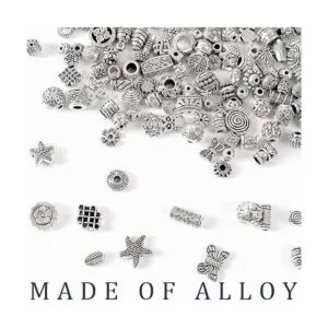 UPINS 300 cuentas espaciadoras de plata para hacer joyas_2