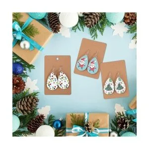 50 piezas de productos de sublimación en blanco Aretes de_5