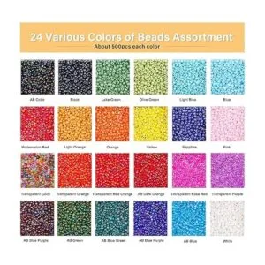 Yholin Kit de cuentas de semillas de vidrio 12000 cuentas_2