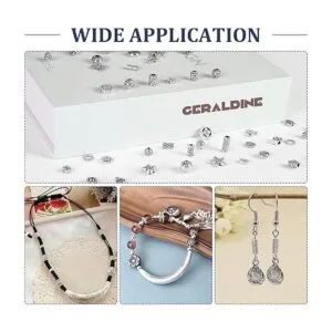 UPINS 300 cuentas espaciadoras de plata para hacer joyas_6