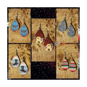 50 piezas de productos de sublimación en blanco Aretes de_4