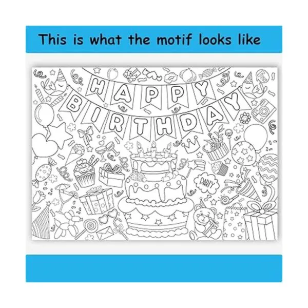 HOWAF Póster para colorear de feliz cumpleaños con 24_2