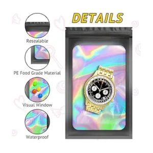 TIFICAL 100 bolsas holográficas para pestañas uñas a_3