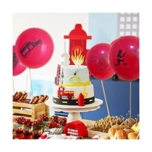 Paquete de 24 globos de látex con temática de bomberos de_2