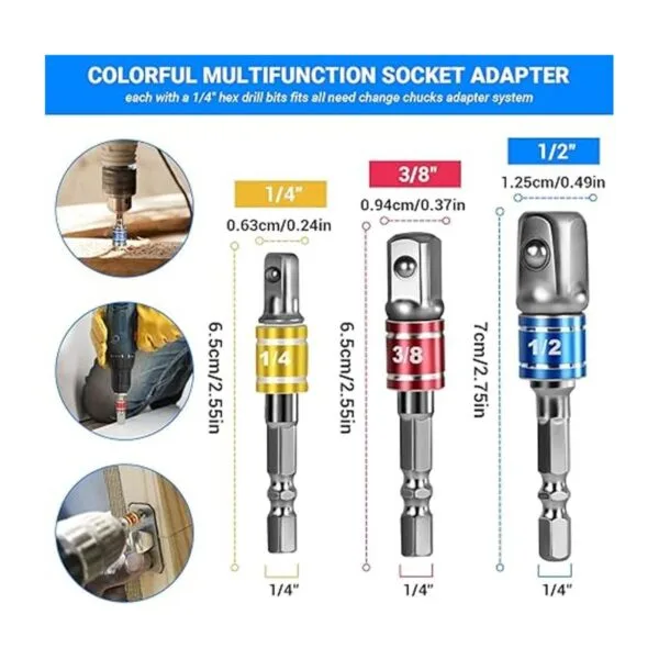 Flexible Drill Bit Extension Set 19pcs Hex Shank_2