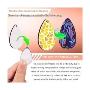 50 piezas de productos de sublimación en blanco Aretes de_3