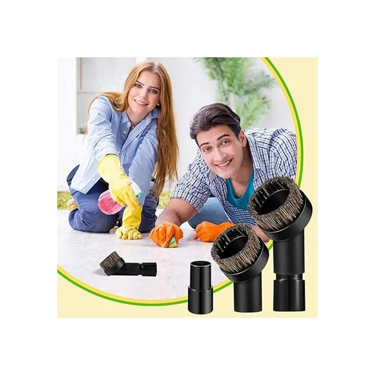 Juego de 2 cepillos redondos para el polvo del pelo de_7