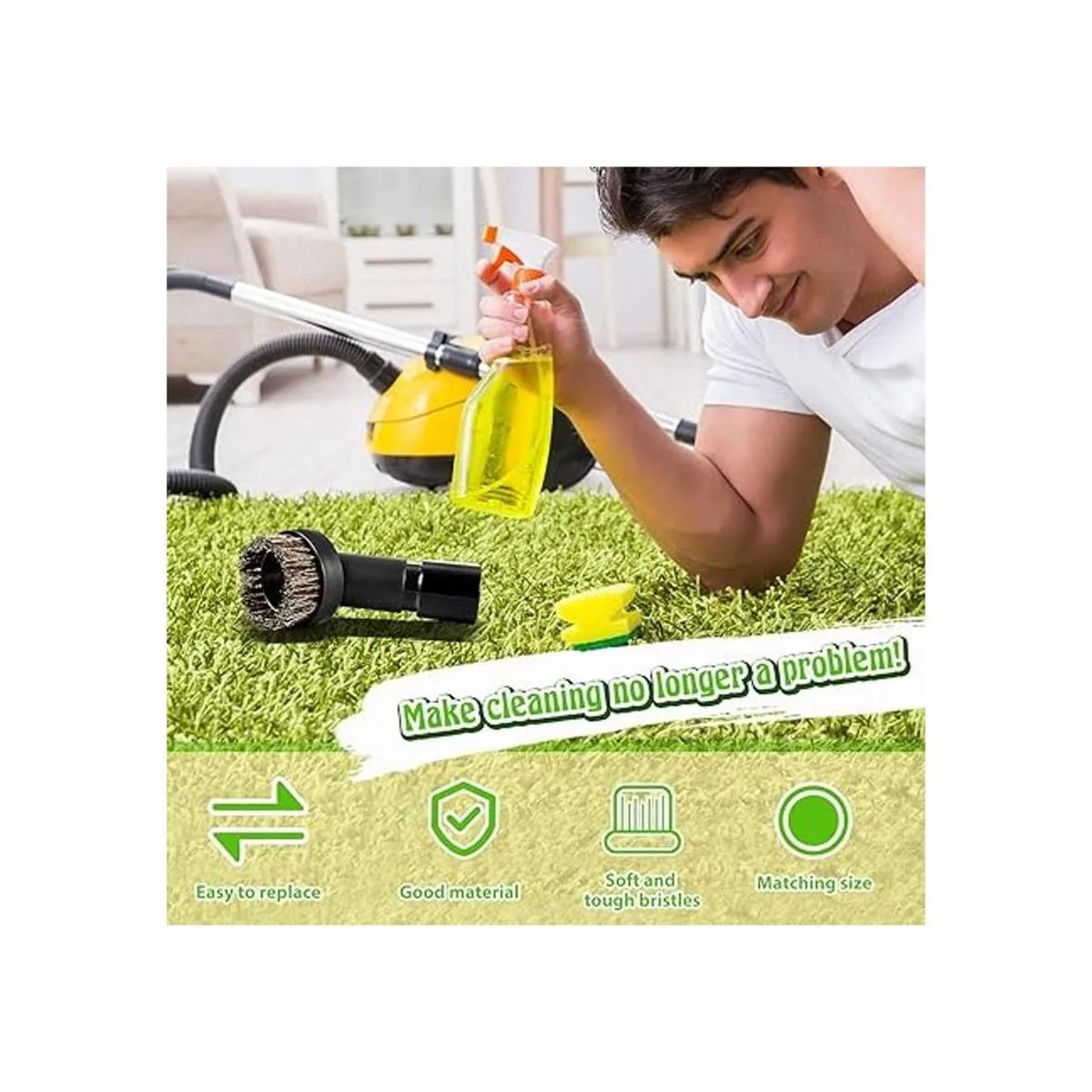 Juego de 2 cepillos redondos para el polvo del pelo de_6