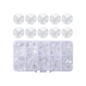 Lote de 100 cuentas octágonas de cristal transparente_1