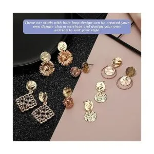 50 piezas de aretes redondos planos con agujero de bucle_4